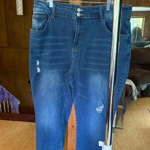 SHEIN Women's Dark Blue Relaxed Jeans